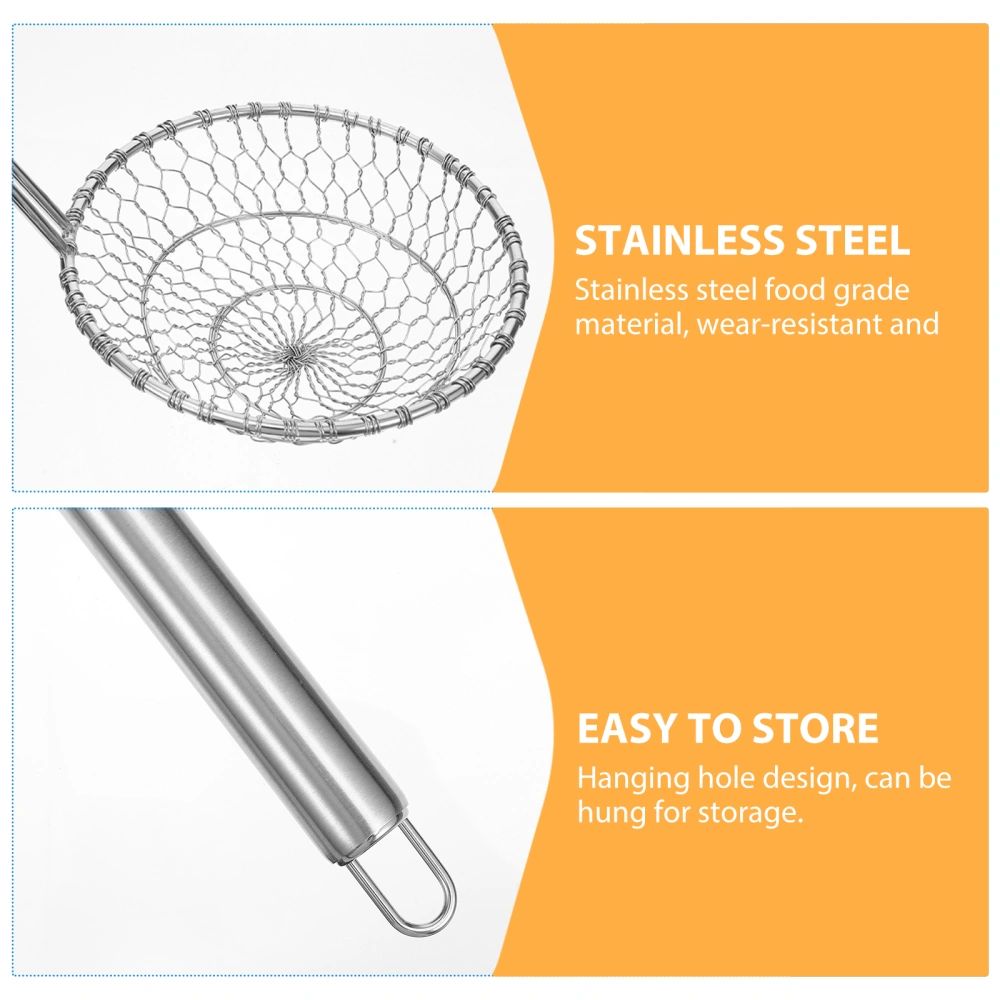 1pc 304 Stainless Steel Net Colander Strainer Sieve Colander for Home (Silver)