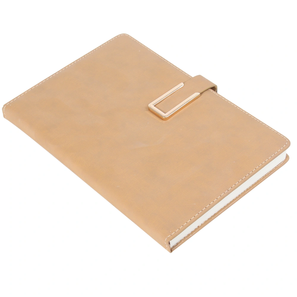 Leather Diary Classic Writing Notebook Journal with Business Page Sheet Protector Pen Holder (Wood Color)