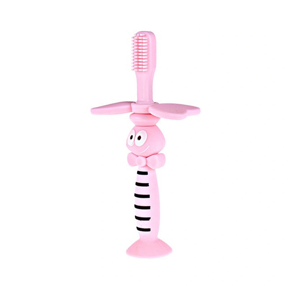 Cartoon Training Toothbrush Baby Cleaning Toothbrush Baby Silicone Protective Toothbrush (Pink, Bee Style)