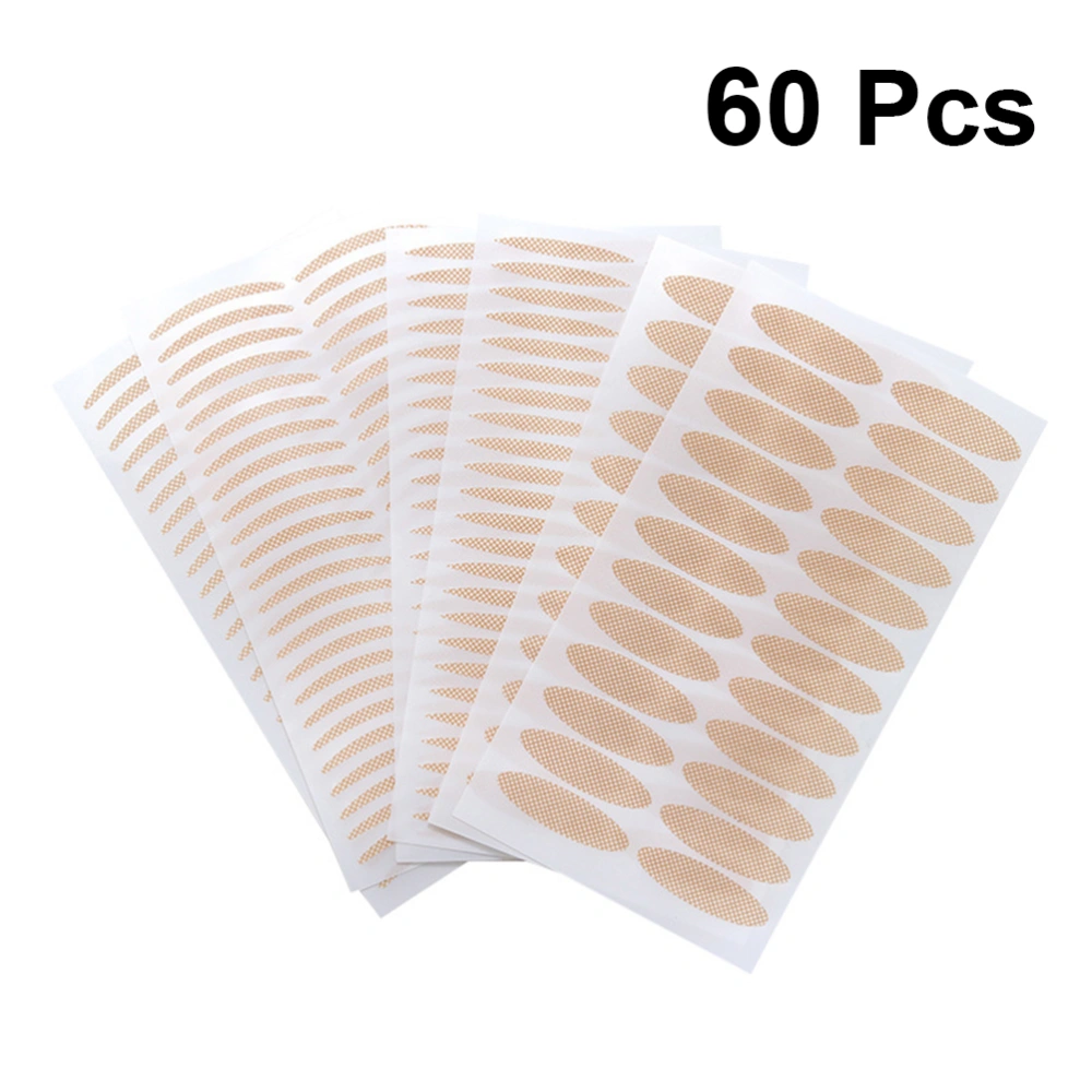 60 Sheets of Mesh Lace Double Eyelid Stickers Traceless Invisible Double Eyelid Pastes for Women Ladies (Fine Strips Pattern Round Pattern Olive Pattern 20 Sheets Each)