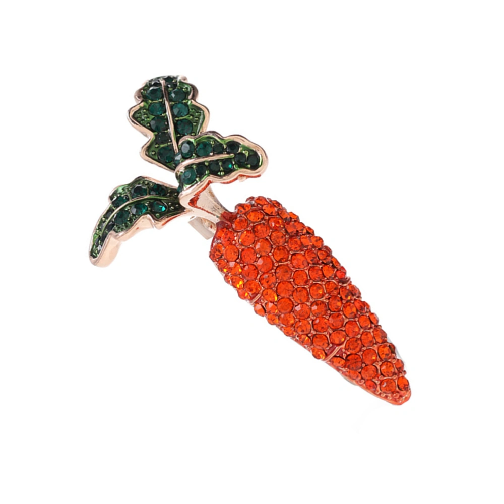 2PCS Lovely Carrot Brooches Alloy Carrot Rhinestones Brooch Pin Mini Coat Decorative Breastpin Stylish Jewelry Accessories for Women Girls Wearing (Orange)