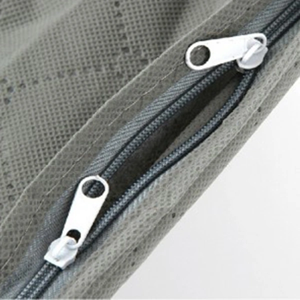 Bamboo Charcoal Clothes Storage Bag Zipper Handles Quilt Bedding Garment Storage Bag Organizer (Grey)