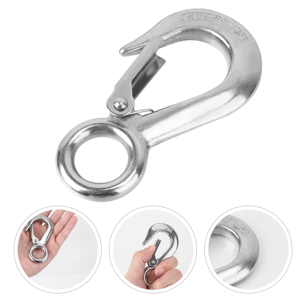 1Pc Stainless Steel Cargo Hook Anti-slip Lifting Hook Engineering Supply Silver