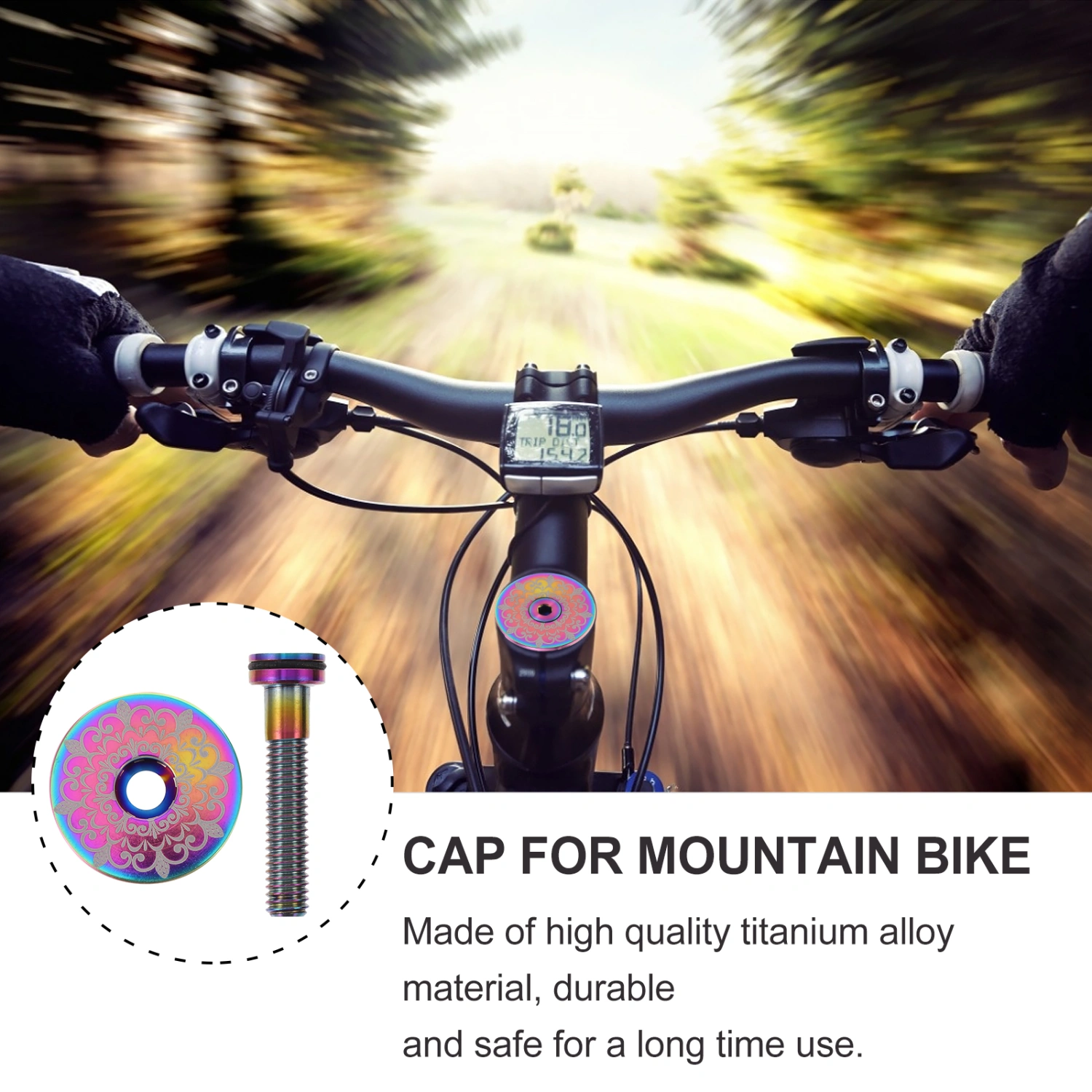 1 Set Titanium Alloy Bike Bowl Cover Practical Bike Front Fork Stem Cover