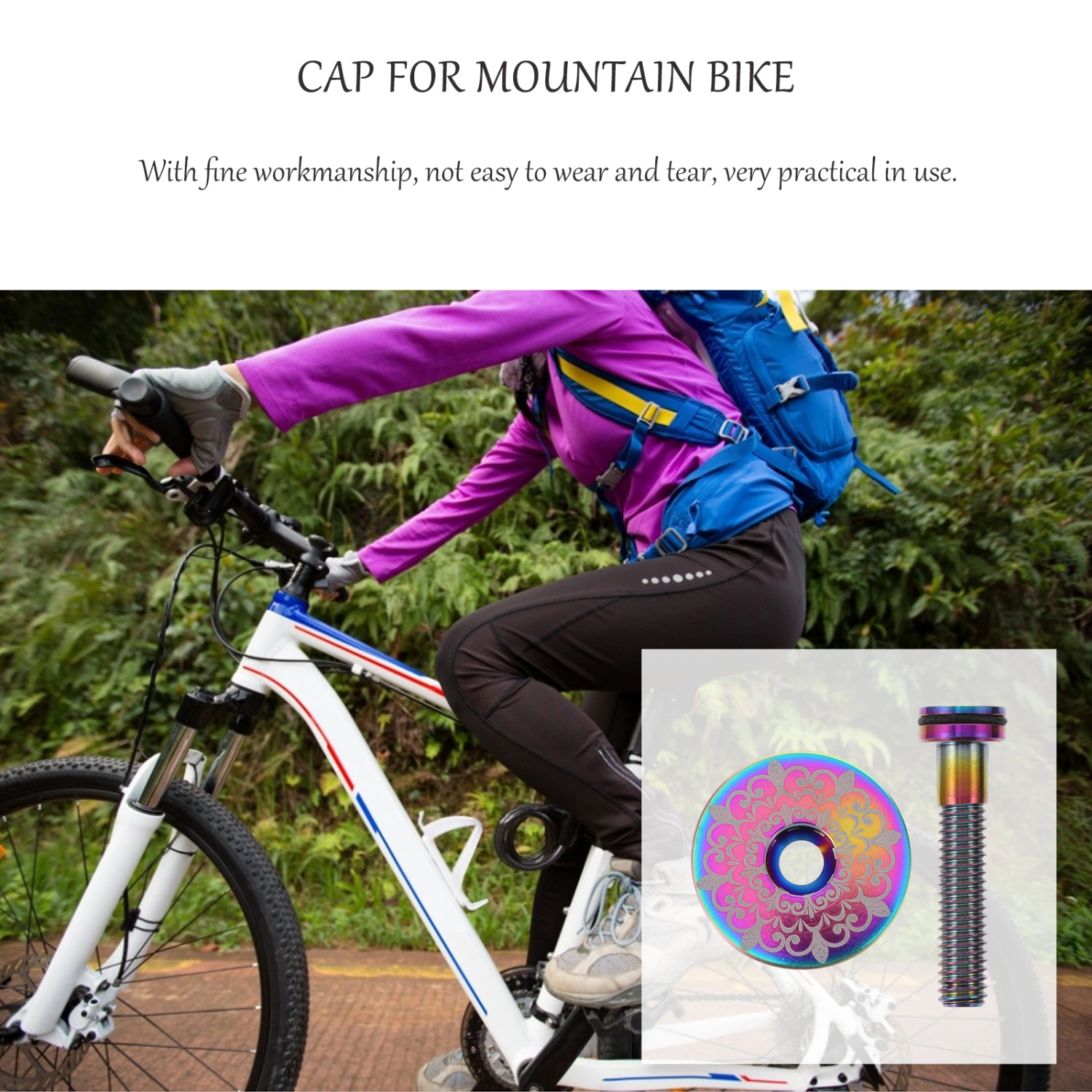 1 Set Titanium Alloy Bike Bowl Cover Practical Bike Front Fork Stem Cover