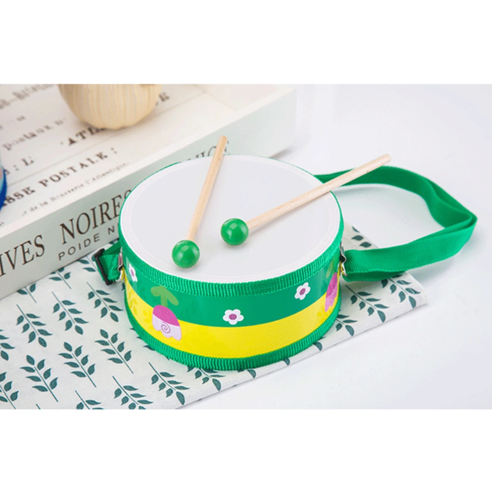 Cartoon Green Hand Double-sided Drum Wooden Musical Educational Toy Percussion Instrument for Kids (Random Pattern)