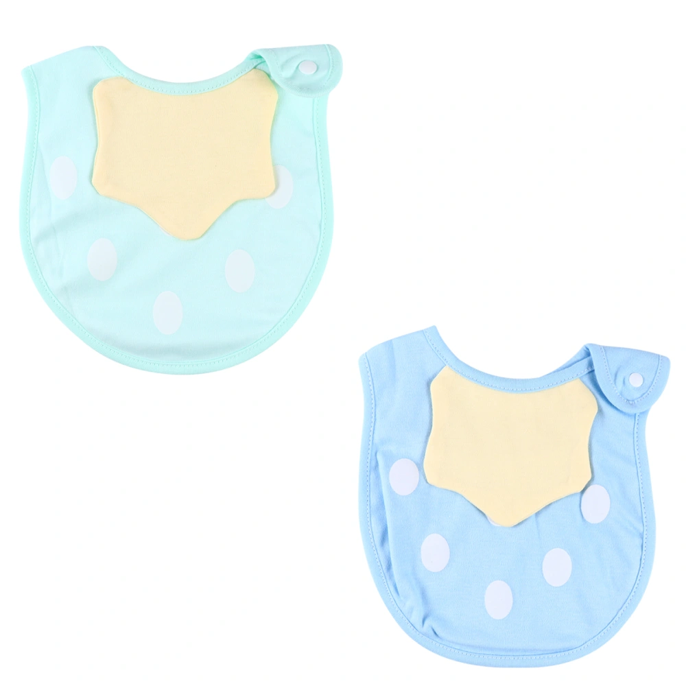 2pcs Baby Saliva Towel Infant Bib Cotton Anti-Dirt Scarf Lunch Feeding Bibs