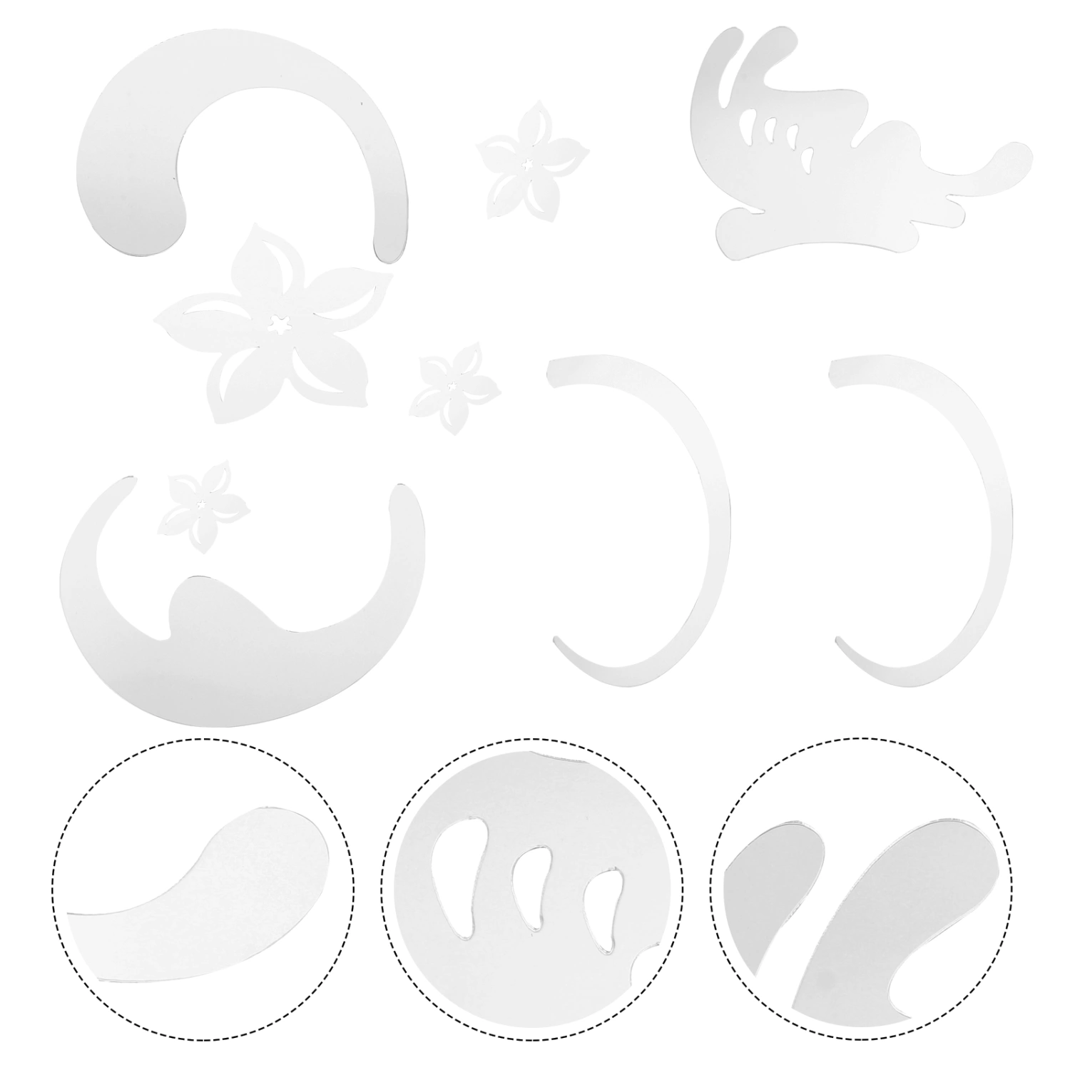 3D Silver Flower Acrylic Wall Sticker DIY Sticker Mirror Wall Home Decoration