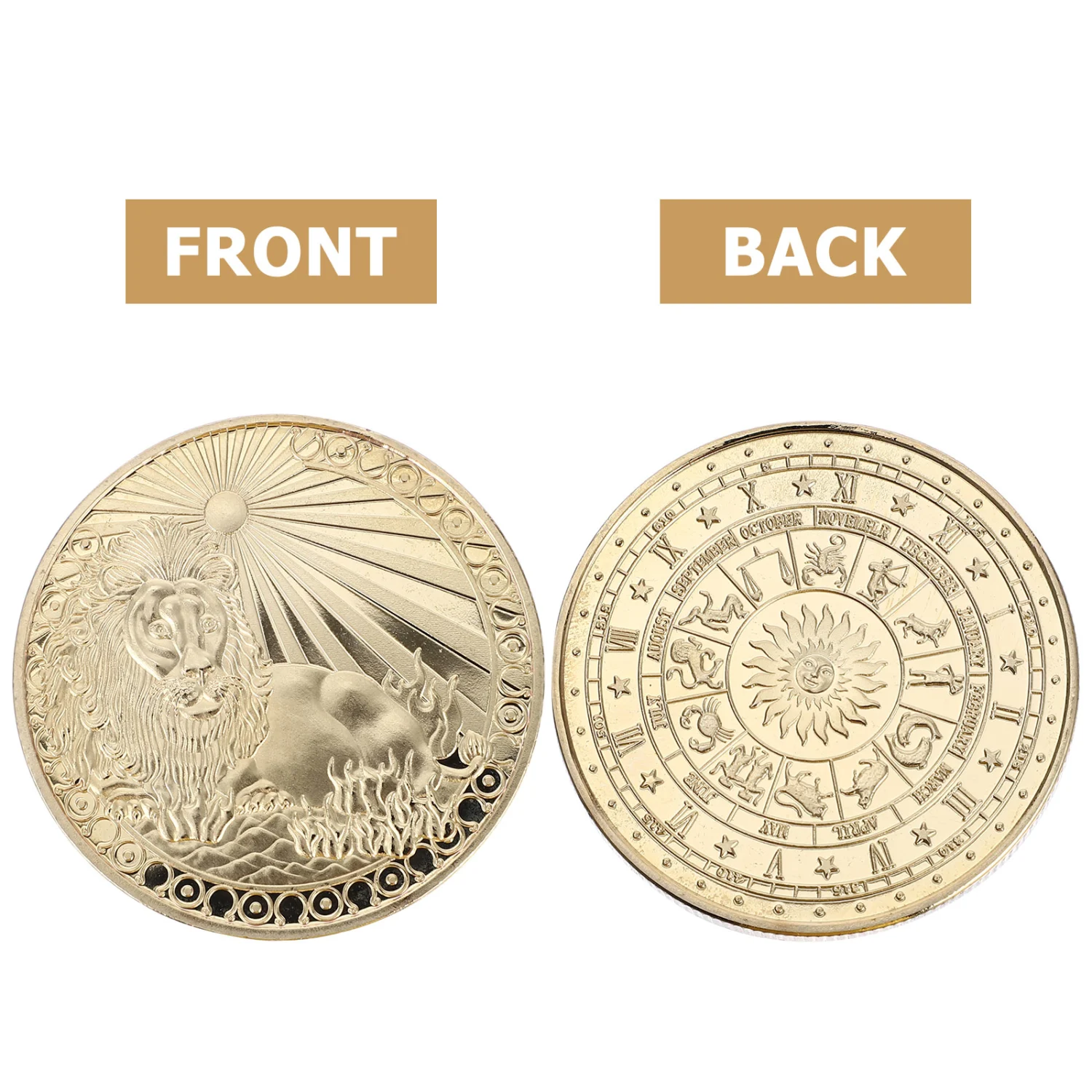 1Pc Constellation Commemorative Coin Leo Collection Coin Iron Collection Coin