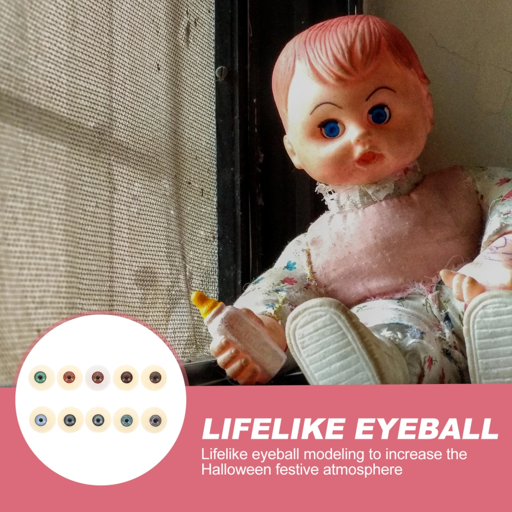 10pcs Halloween Lifelike Eyeballs Simulation Doll Eyes Spooky Prop Tricky Toy