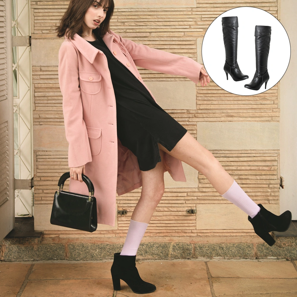 1 Pair Practical High Knee Boots Woman High Leg Boots Winter Thin Heel Boots