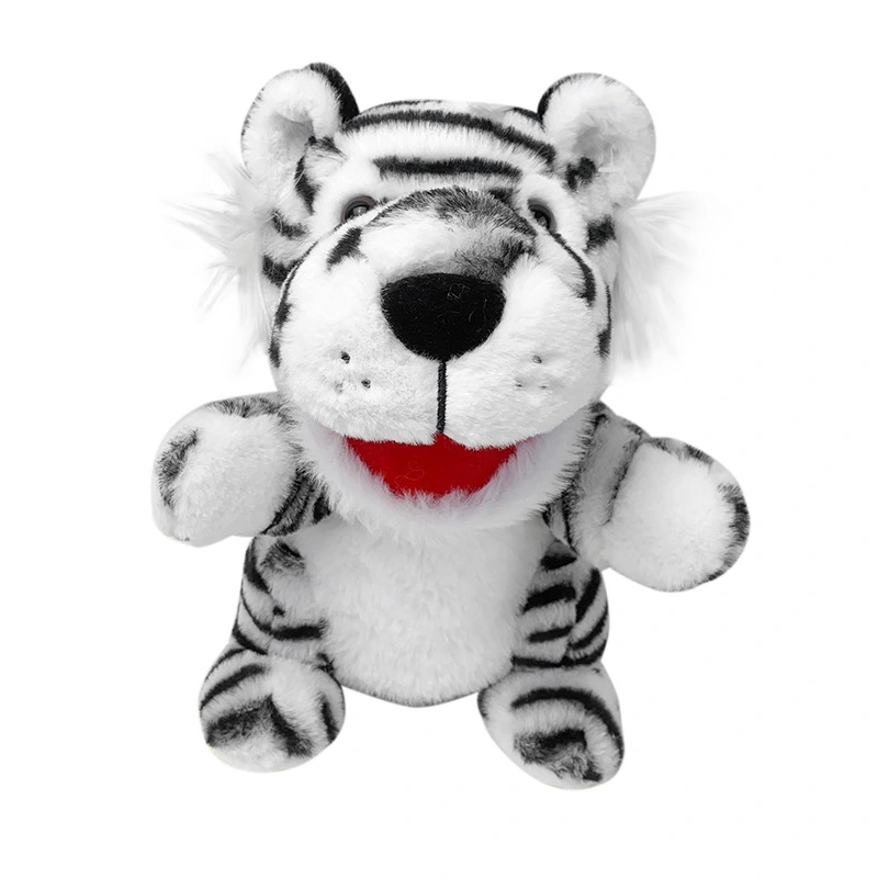  Movable Mouth Hand Puppet Interactive Storytelling Toy Hand Puppet Animal Plush Tiger Toy