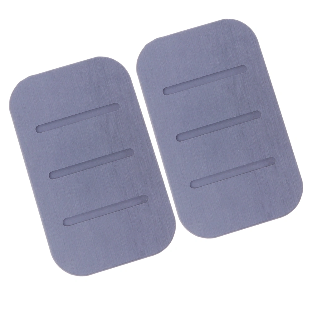 2Pcs Simple Natural and Fast Water Absorption Pad Prevent Slippery Bathroom Soap Pad Grey