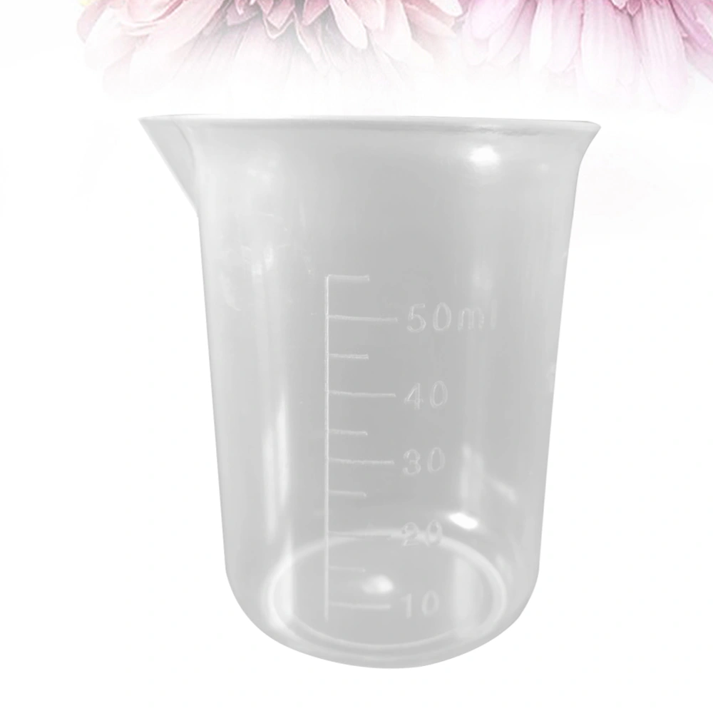 50pcs Plastic Measuring Cups Transparent Sacle Measuring Cups for Laboratory Use