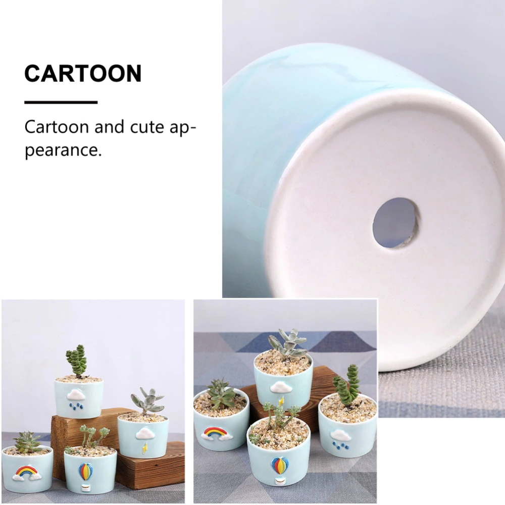 1Pc Succulent Pot Decorative Flowerpot Ceramic Plant Pot Mini Round Garden Pot