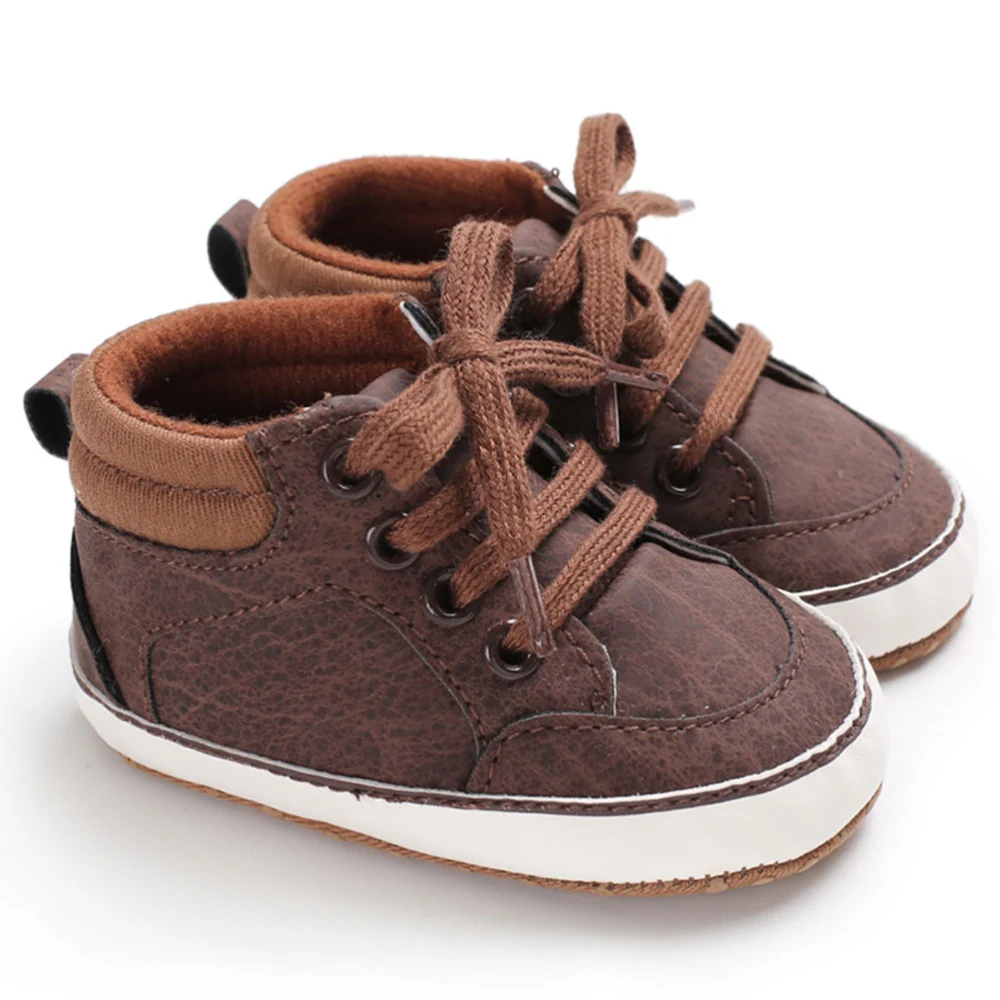 1 Pair Baby Keep Warm Shoes Infant Lovely Prewalker Anti Shoes PU Leather Toddler Shoes for Winter Autumn (Brown, 13cm/68G)