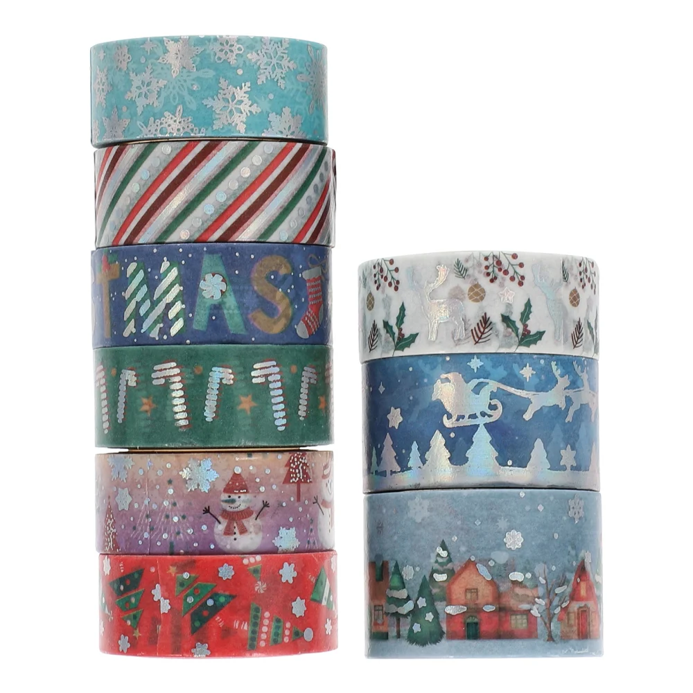 9 Rolls Christmas Style Washi Tapes Practical Washi Tape Decorative DIY Washi Tape