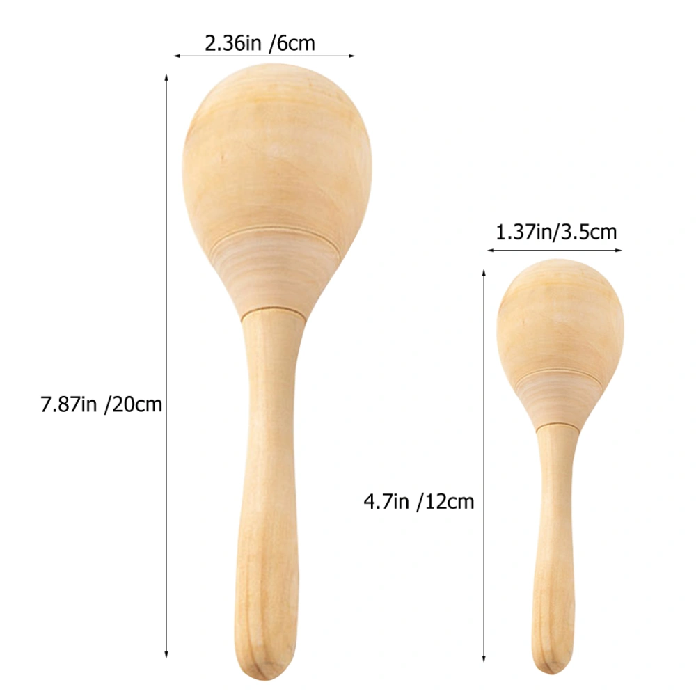 12pcs DIY Wooden Maracas Party Games Musical Instrument Blank Sand Hammers