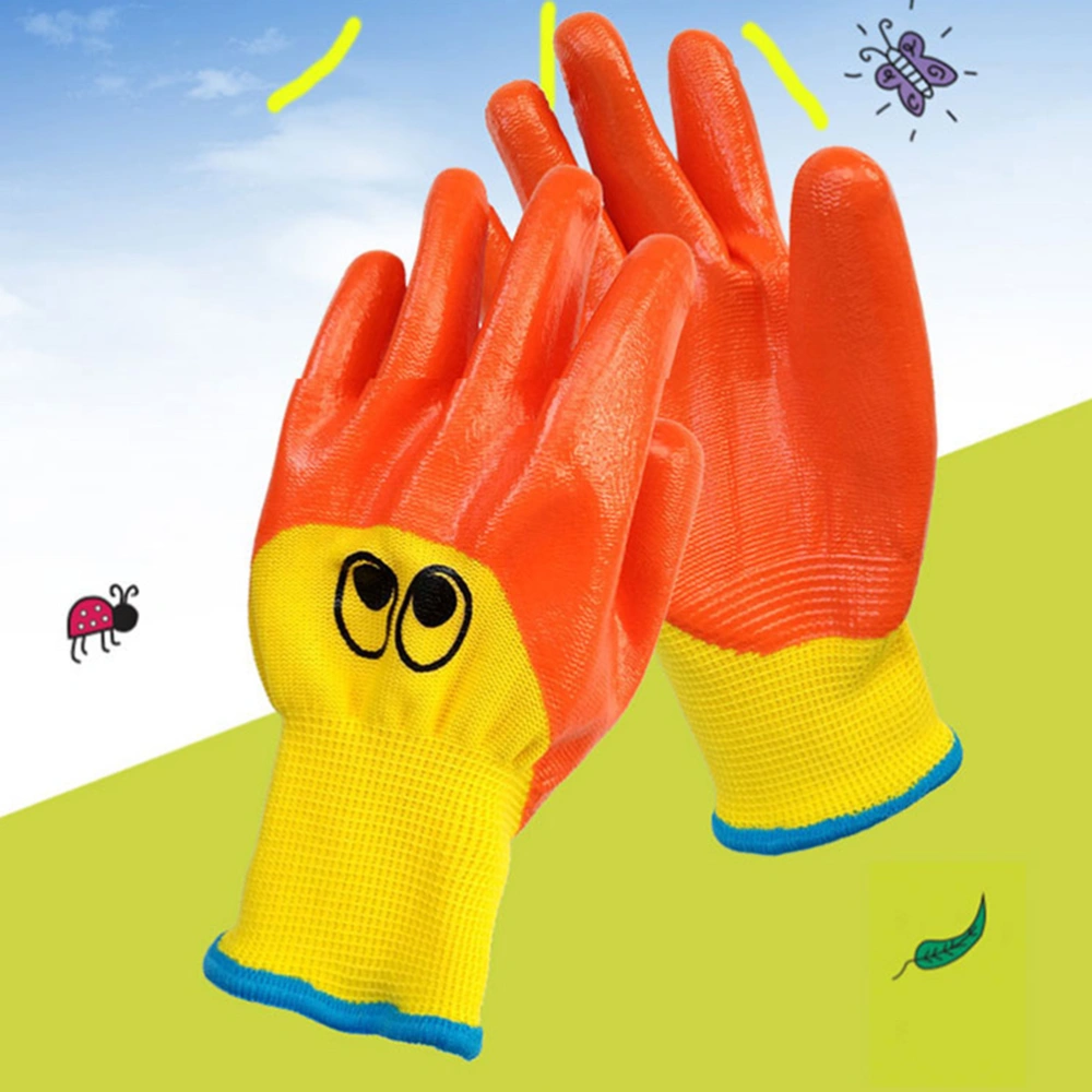 2 Pairs Nitrile Gloves Gardening Gloves Wear-resisting Breathable Oil Proof Anti-slip Working Gloves Art Gloves (As Shown)