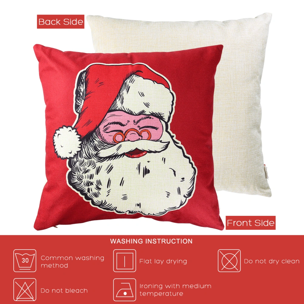 UNOMOR Christmas Decorations Pillow Cover Reindeer Snowman Santa Claus Pillow Case Cushion Cover 45cm x 45cm (Santa Claus)