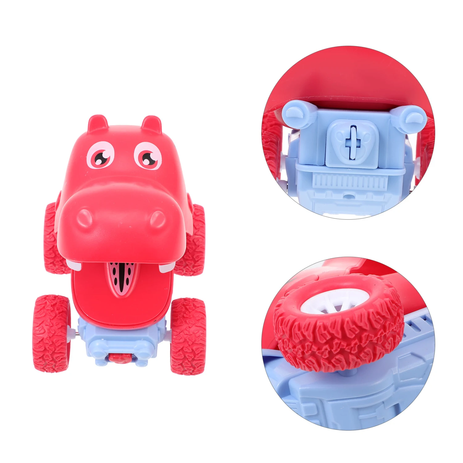 Plastic Manual Hand Press Moving Animals Vehicle Toy Cartoon Kids Plaything