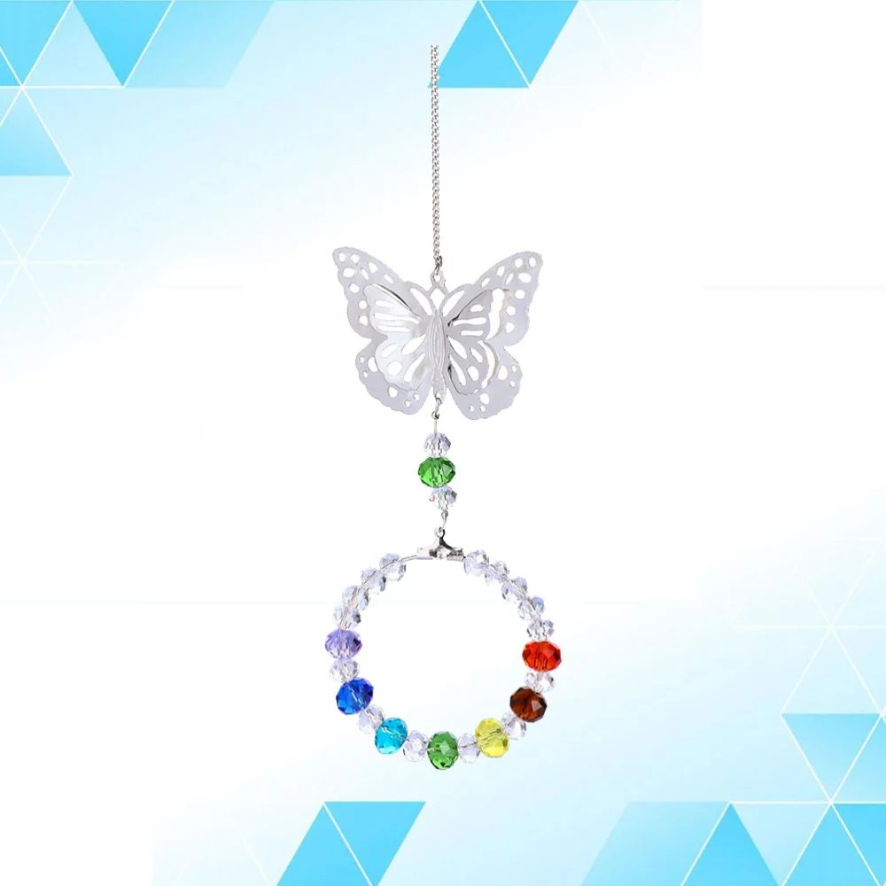 Crystal Pendant Beads Chain Ornament Decor Portable Door Window Decoration Pendant Car Interior Hanging Party Costume Decor Hanging Supplies (Colorful Beads Style)