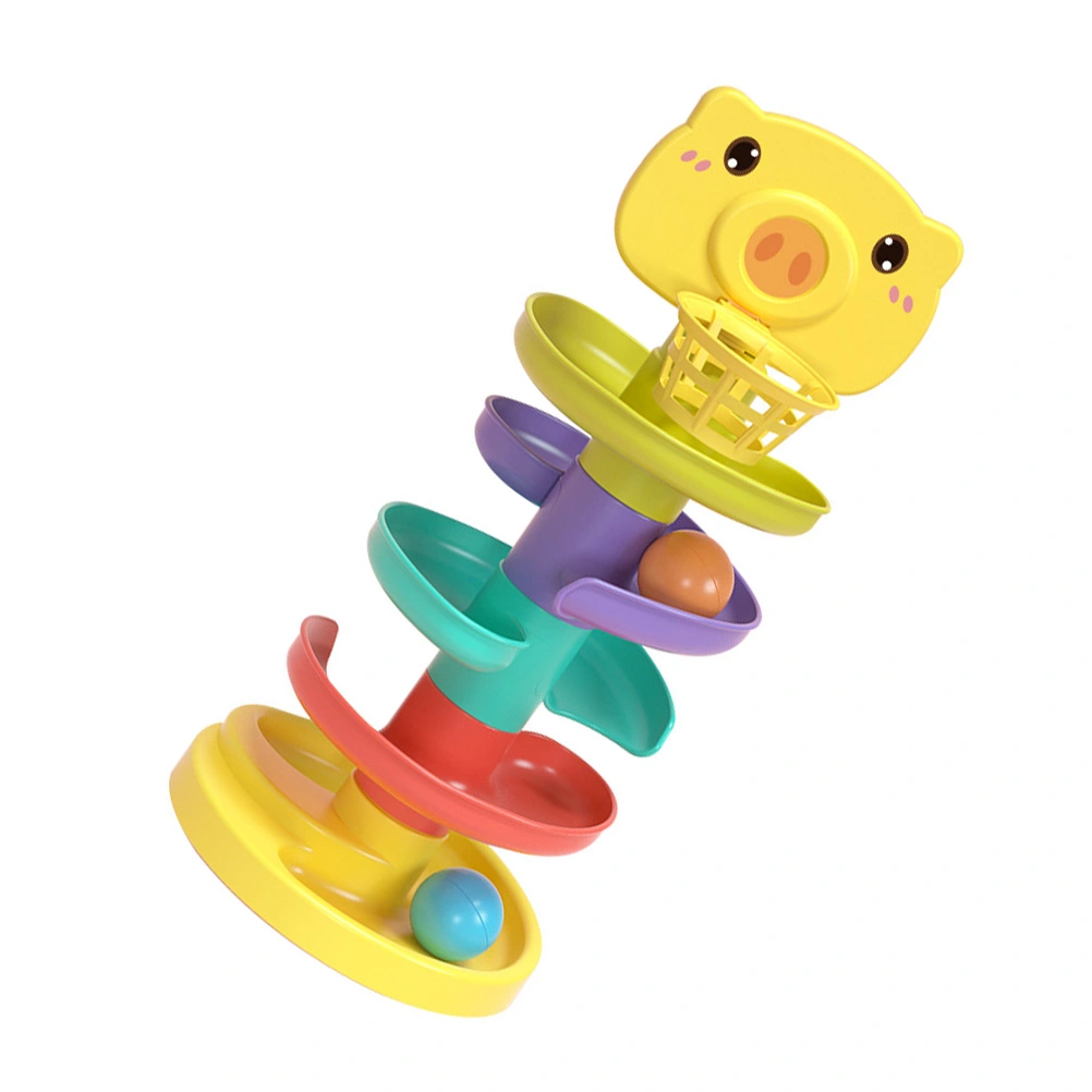 1 Set of  Ball Drop Tower Track Rotating Toy Early Educational Toy for Toddlers