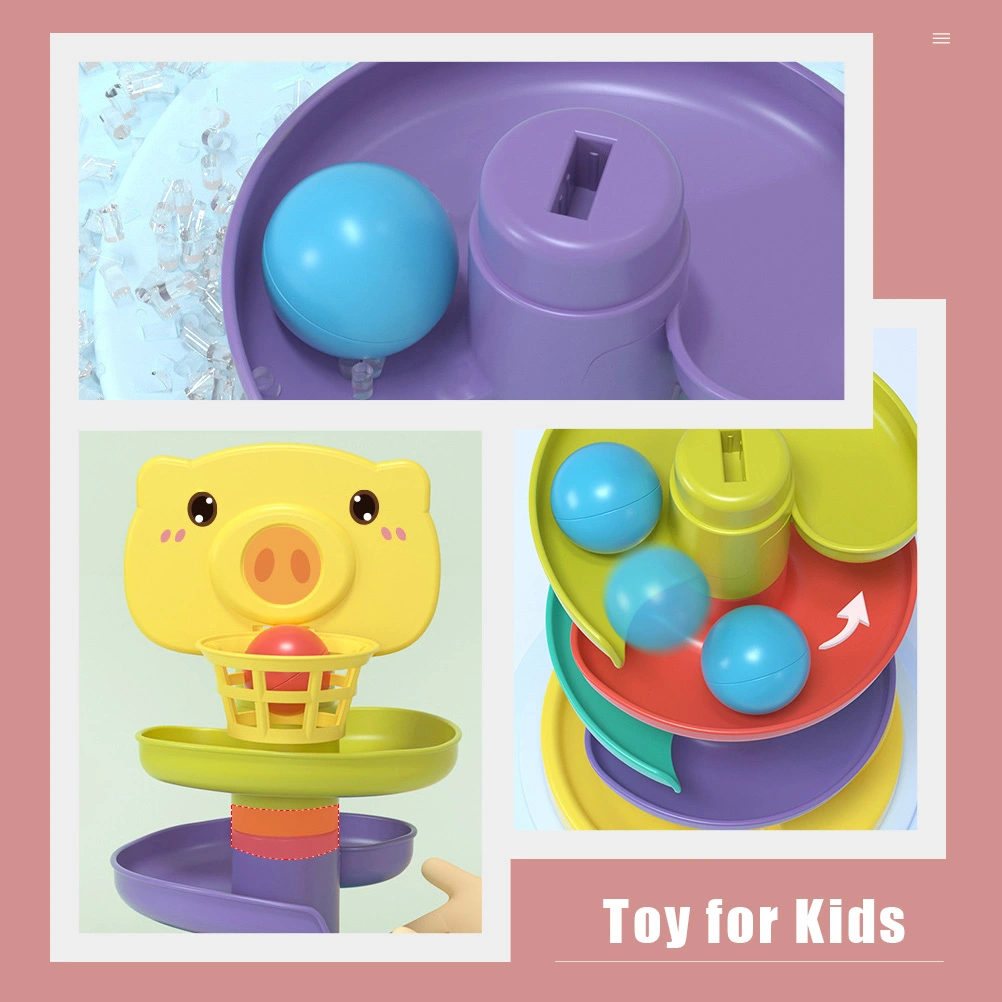1 Set of  Ball Drop Tower Track Rotating Toy Early Educational Toy for Toddlers