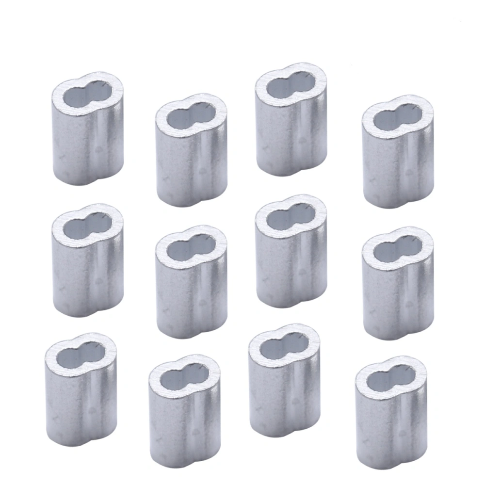 100 PCS 8-shaped Aluminum Steel Wire Crimps Wire Management Accessory (Silver)