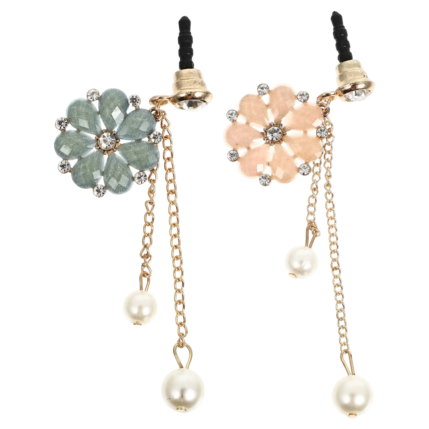 2Pcs Earphone Dust Plug Crystal Sunflower Phone Dust Plugs for 3.5 mm Headphone