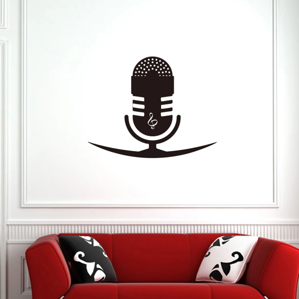 Music Microphone Wall Sticker Home Decor Removable Wall Decals Art Murals