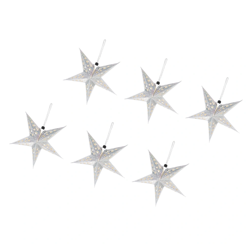 6pcs Christmas Festival Star Lamp Shade Ceiling Lampshade Hanging Ornament