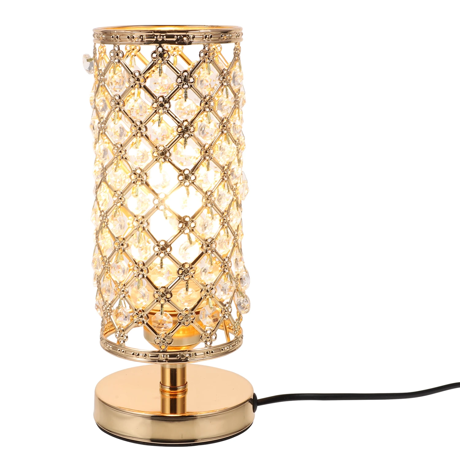 1pc Decorative Crystal Table Lamp Exquisite Tabletop Light Indoor Lamp
