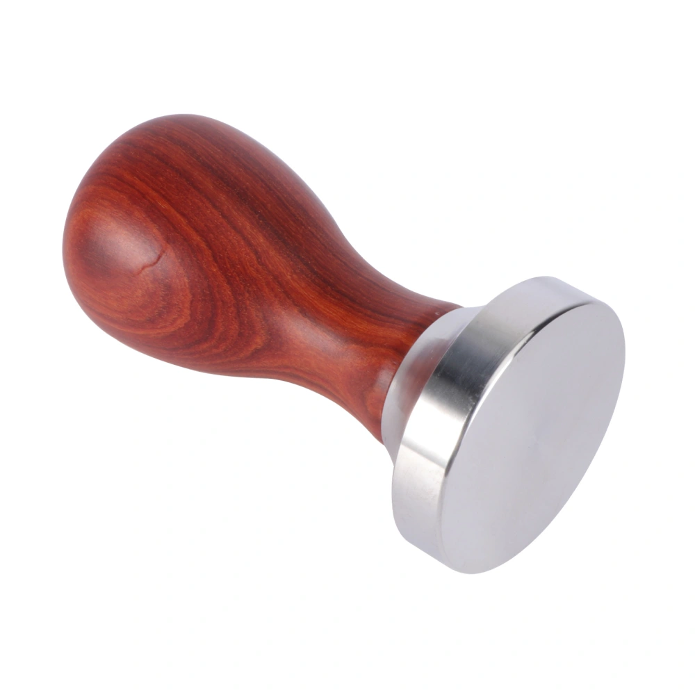 1 Pc Red Sandalwood and Stainless Steel Italian Coffee Tamper 51mm Flat Base Espresso Tamper Coffee Bean Press