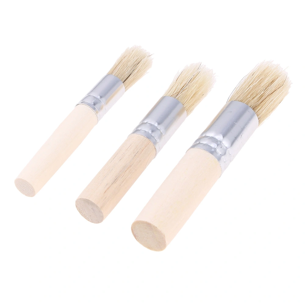 3 Pcs Stencil Brush Pig Mane Hollow Painting Brush Oil Acrylic Painting Supplies