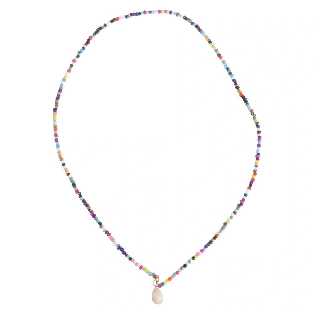 1pc Shell Pendant Necklaces Colorful Bead Chain Bohemian Style Necklace