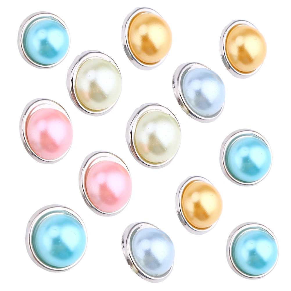 100Pcs Decorative Mini Brads Round Paper Fasteners Pearl Design Brads Random Color