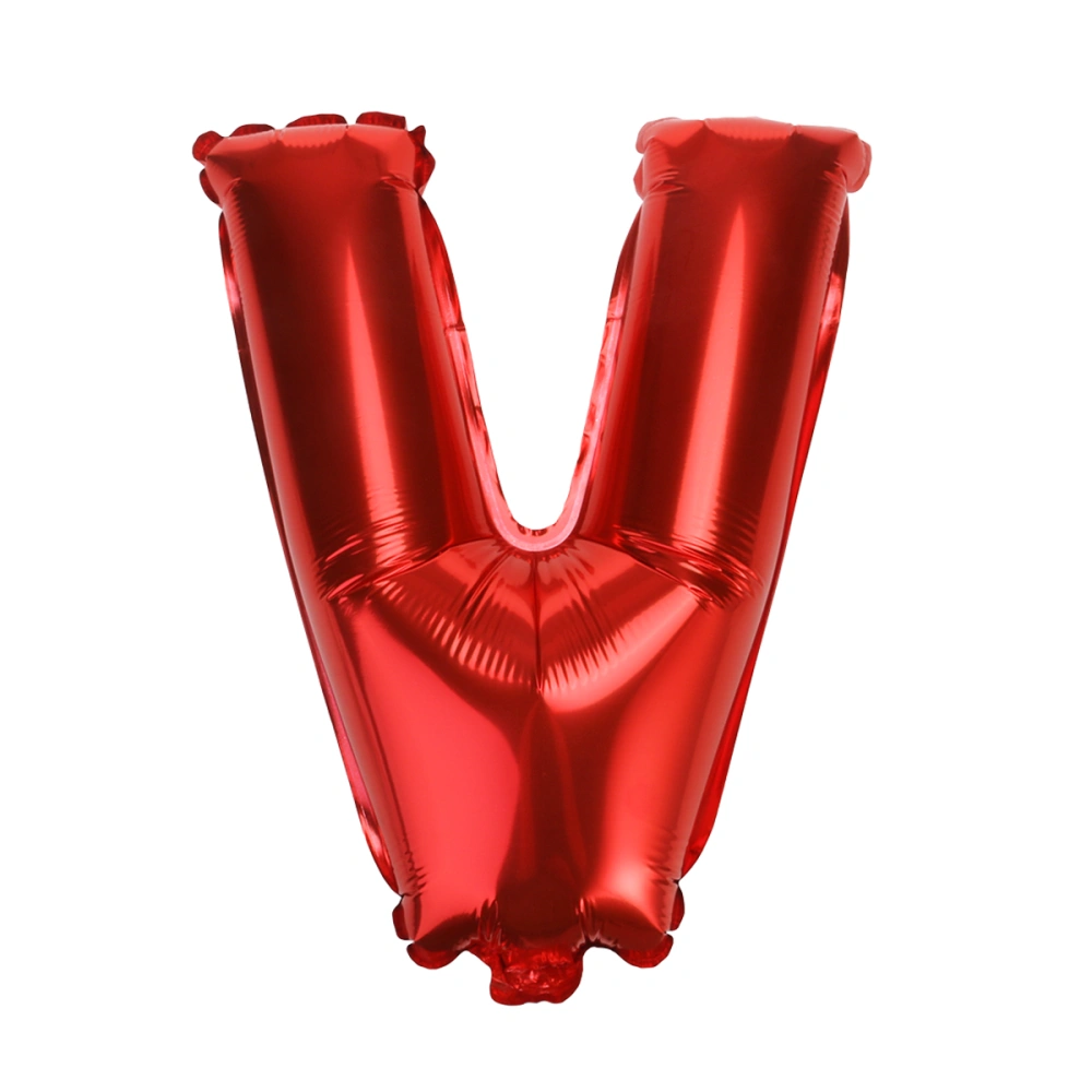 16-inch Wedding Foil Balloon Romantic Alphabet Letter Mylar Balloons for Valentin's Day Engagement Wedding Birthday Party Decoration (Red V)