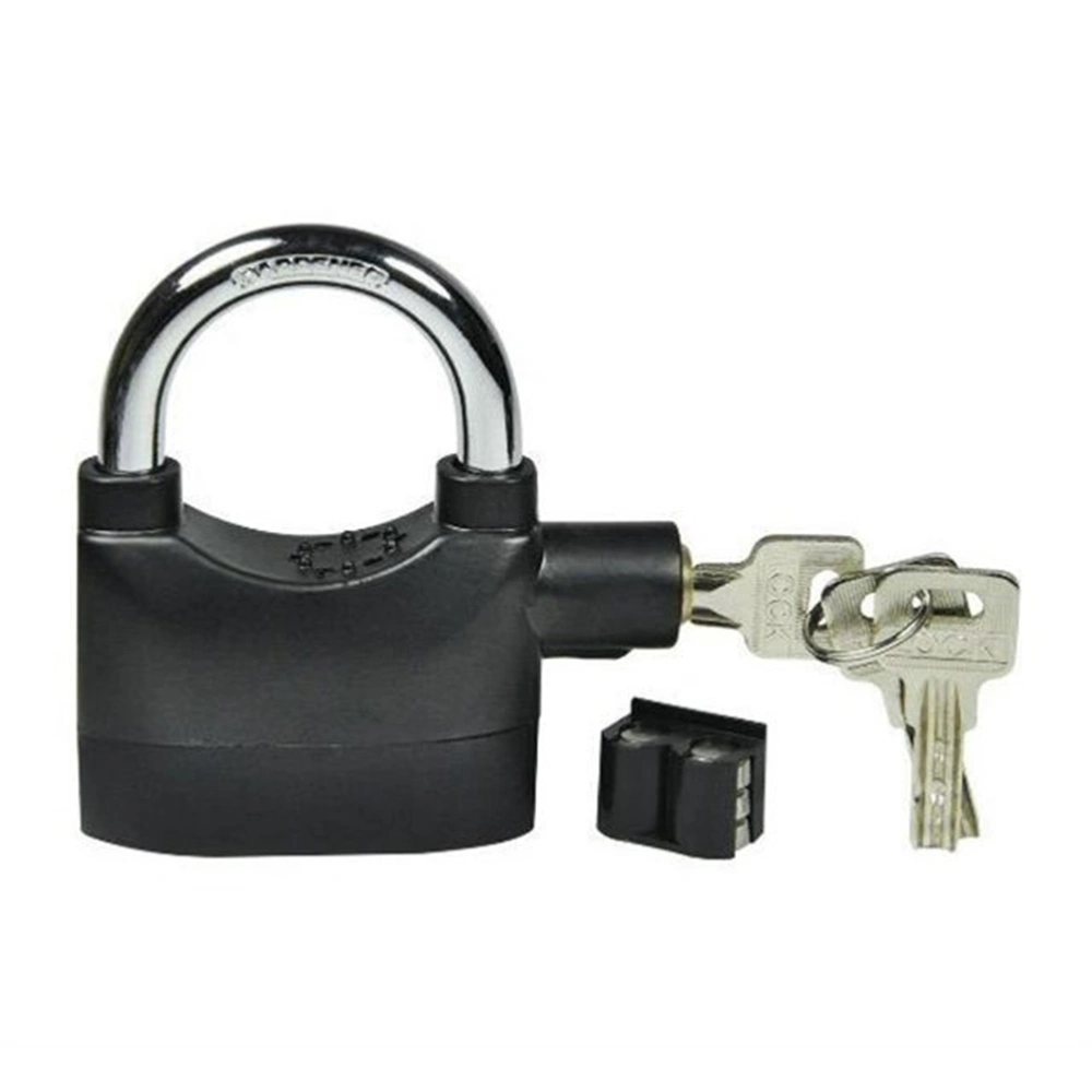 Alarm Padlock Anti-Theft Security System for Door Motor with High Decibel (Black)