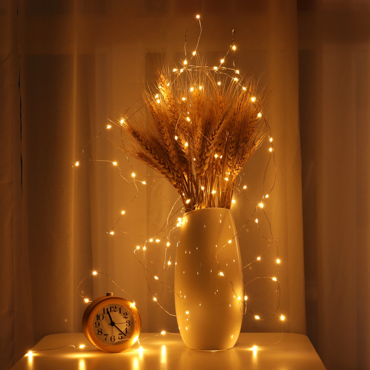 LEDMOMO 10M String Lights Waterproof 100-LED Lights String for Birthday Christmas Party Decoration (Warm White)