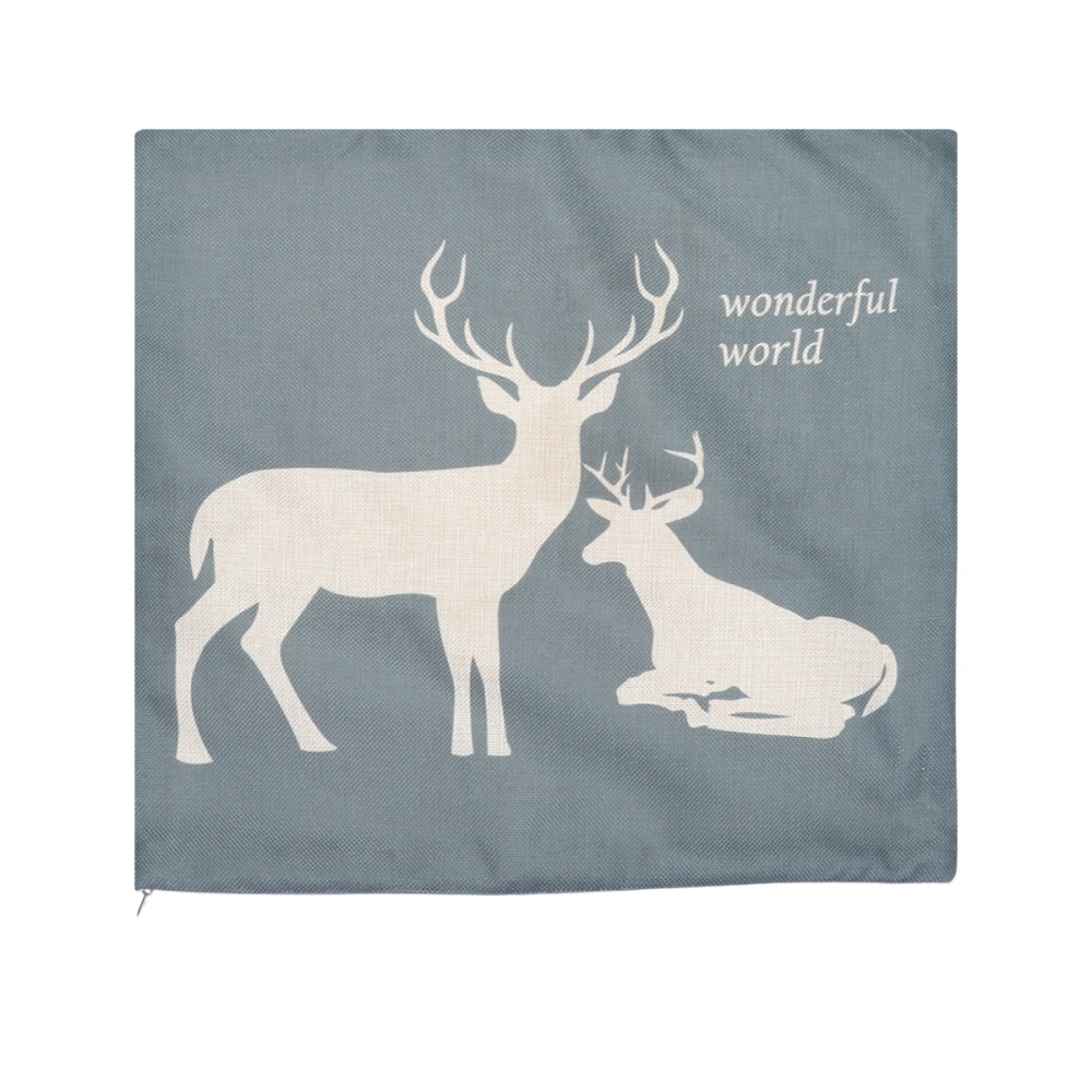 Cartoon Nordic Style Throw Pillow Case Decorative Deer Pattern Cushion Cover Pillow Protector for Home Sofa Bed Living Room