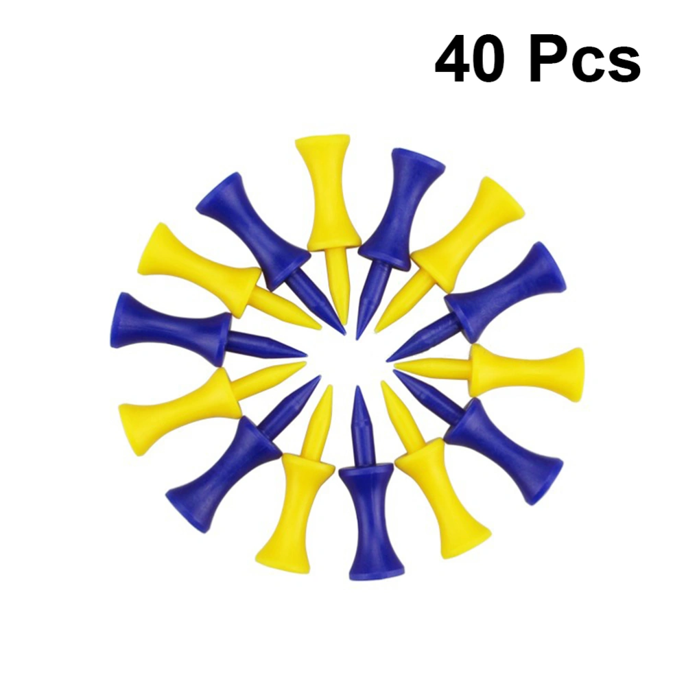 40PCS 37MM 43MM Plastic Tee Practical Wheel Shape Tees Portable Training Tool Professional Accessory for Outdoor Indoor Random Color