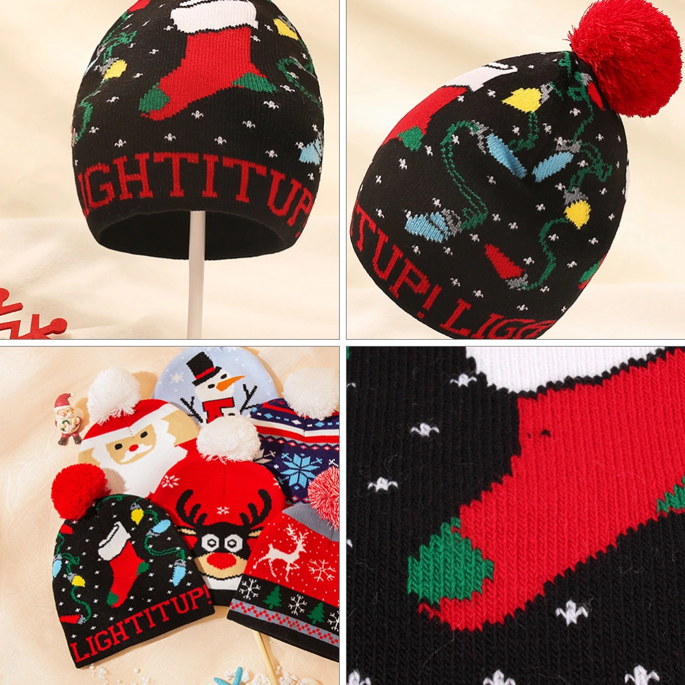 1PC Christmas Warm Knitting Wool Hat Kids Autumn Winter Decoration