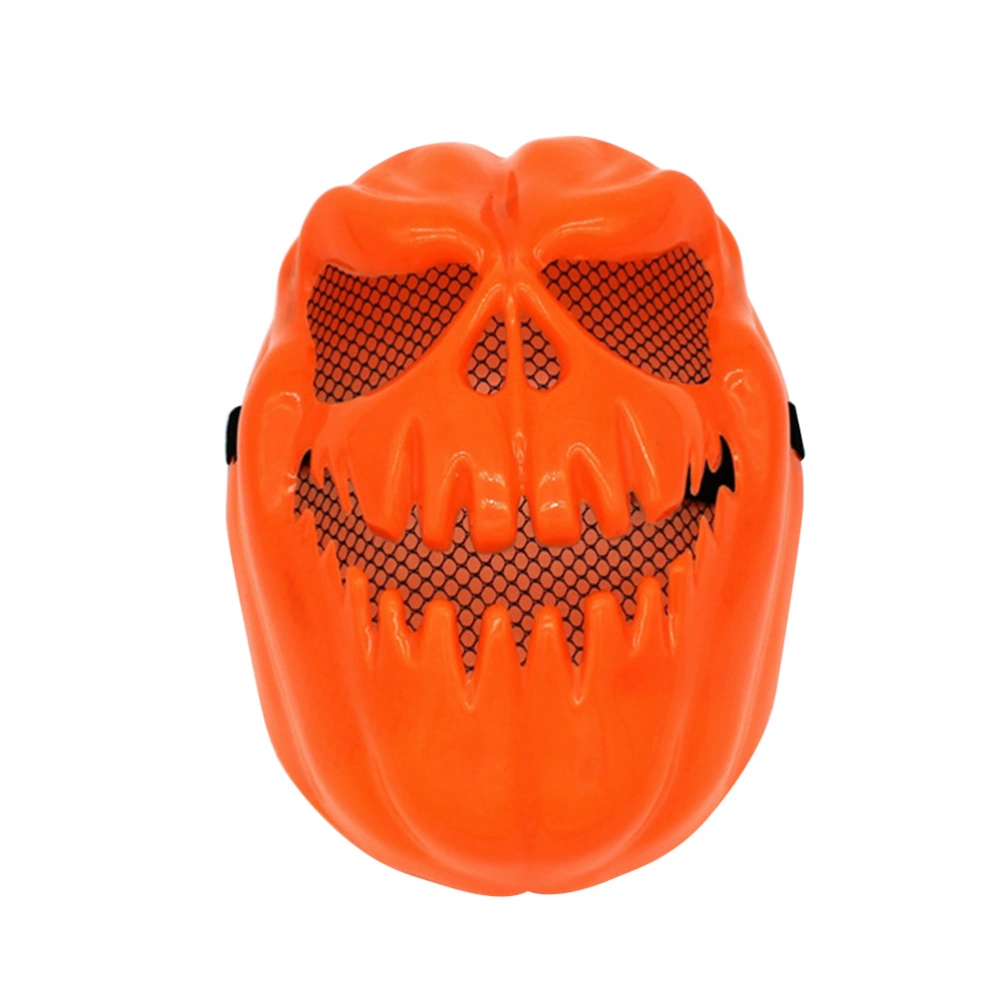 Creepy Pumpkin Mask Halloween Decorative Face Mask Terror Ghost Party Full Face Mask (Orange)