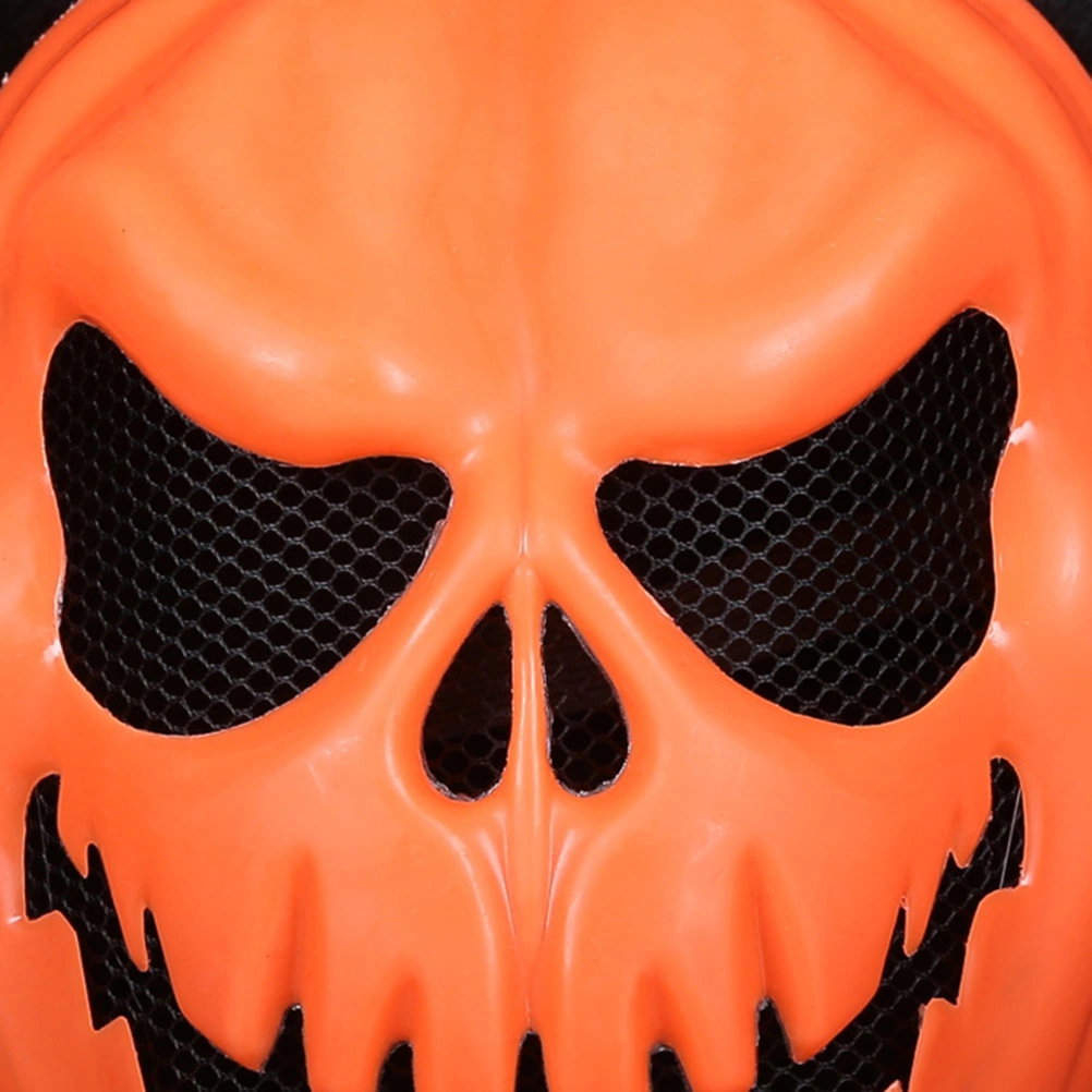 Creepy Pumpkin Mask Halloween Decorative Face Mask Terror Ghost Party Full Face Mask (Orange)