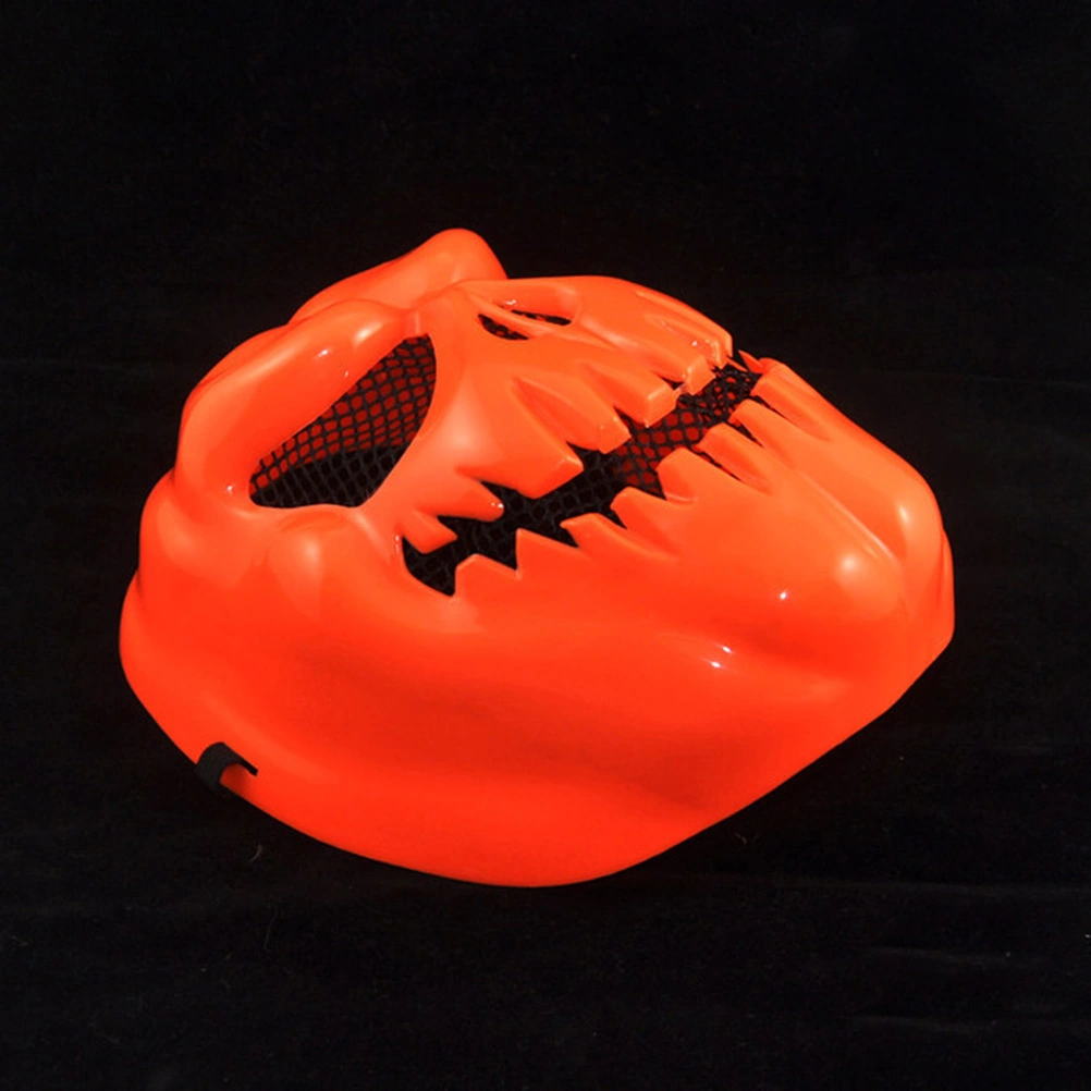 Creepy Pumpkin Mask Halloween Decorative Face Mask Terror Ghost Party Full Face Mask (Orange)