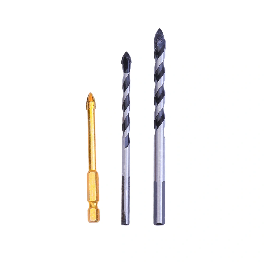 3pcs Hex Woodworking Ceramic Reaming Drill Hole Opener Cement Wall Drill Glass Bit Alloy Triangle Drilling Punch