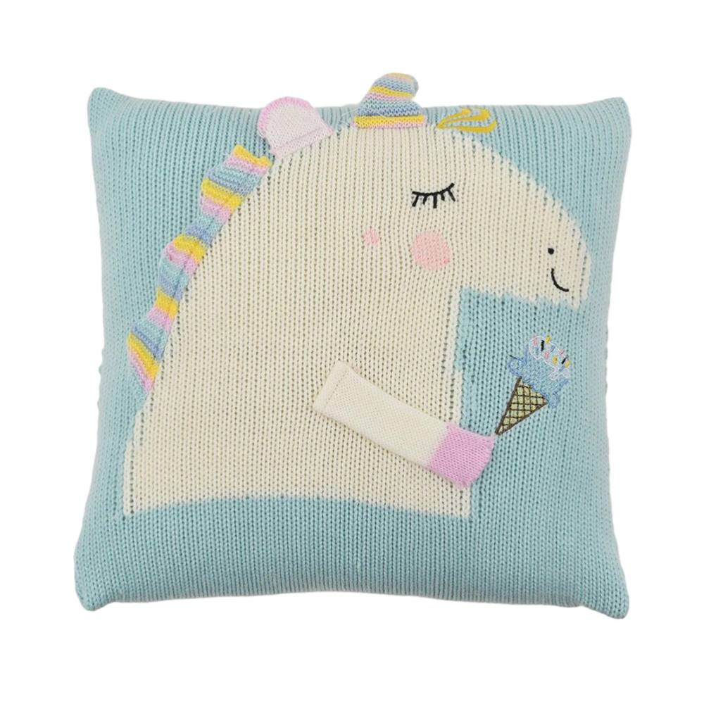 Pillow Covers Unicorn Printing Square Cushion Cover for Sofa Car Living Room Bedroom (Light Green)