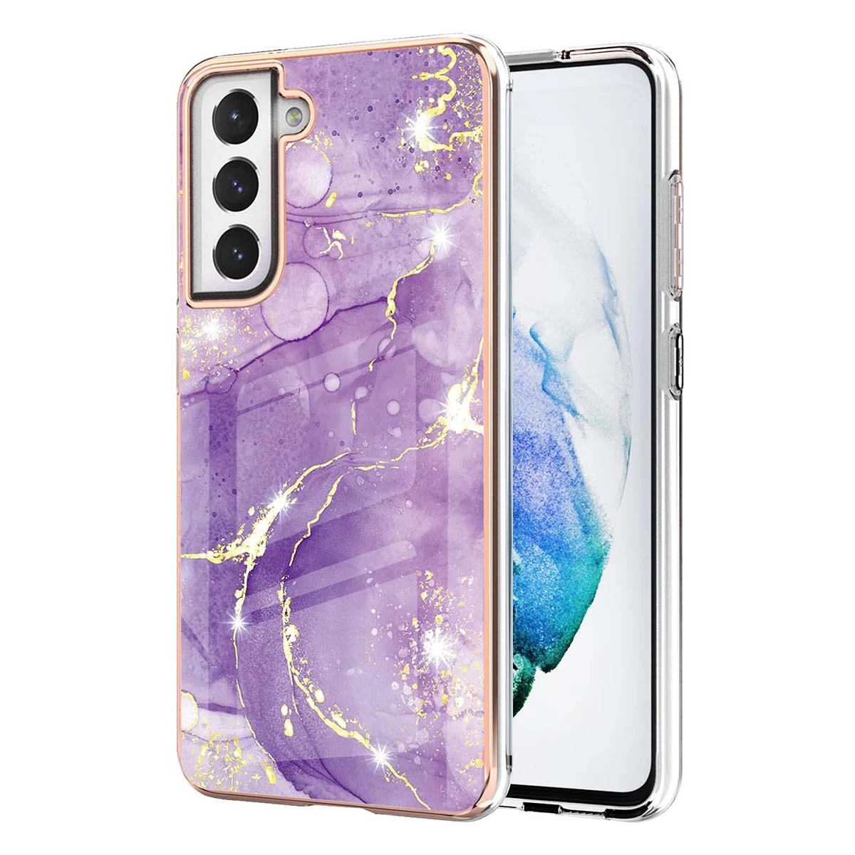 Printing Pattern Delicate Girly Shockproof Phone Case Compatible with S21 FE 5G