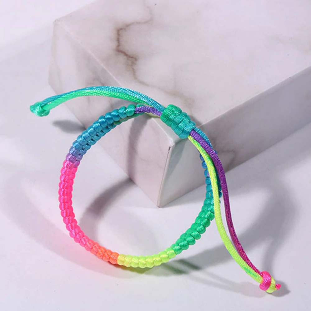 10 Pcs Fashion Weaving Bracelet Colorful Hand Strap Women Men Wristlet Adjustable Hand-woven Bangle